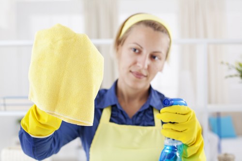 Professional office cleaners in Harringay maintaining a modern workspace