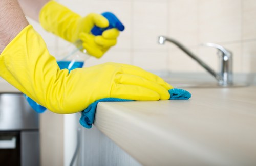 Cleaner in Harringay tidying kitchen and living spaces