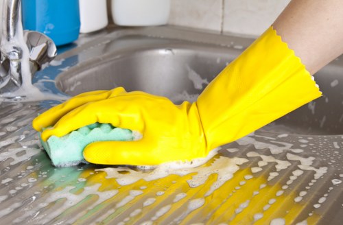 Careful cleaning of a modern sofa using specialist equipment